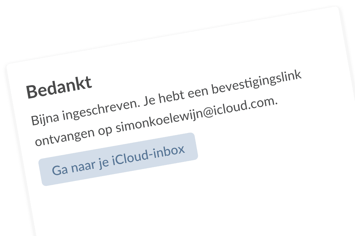 Link naar inbox bij opt-in